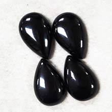 16X25MM PEAR CABOCHON BLACK ONYX (4PCS/BAG)